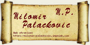 Milomir Palačković vizit kartica